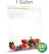 Freezer Bags 1 Gallon Resealable – 100 Count - Extra Strong 2.4?Mil Thick Freezer Bags Gallon Lea...