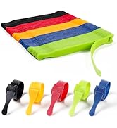 OneLeaf 120PCS Cord Organizer 6 × 1/2" Reusable Cable Ties with Hook and Loop, Colorful Fastening...