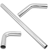 FGJQEFG 2 Inch DIY Custom Mandrel Exhaust Pipe Tube Pipe, 40 Inch Straight Pipe, 2''OD Straight &...