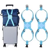XINRUI 2 Pack Luggage Bungee Straps, Adjustable Suitcase Travel Belts for Luggage Over Handle Por...