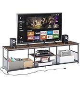 VECELO TV Stand with Power Outlets for Televisions up to 75Inch, 62" Media Entertainment Center w...