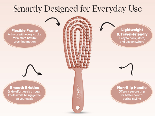 Flexible Hair Brush for Women and Men Adults & Kids Ulta-Smooth Bristles for Wet or Dry Strands