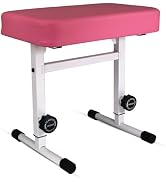 5 CORE Keyboard Bench Piano Stool T Style Pink Thick Padded Cushion Seat | Height Adjustable 17 t...