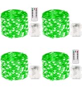 4 Pack 100 LED Fairy Lights Battery Operated with Remote, 33FT Waterproof Twinkle Lights with Tim...