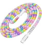 AHFYCIH 60W Beaded USB C to USB C Charger Cable 6FT Long for iPhone 17 Pro Max 16 15,45W 40W 3A P...