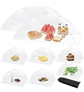 Mesh Food Covers for Outside - 2 Extra Large (40 x 24 in) & 6 Large (17 x 17 in) Food Tents, Coll...