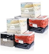 Heonay Clear Zippered Storage Bags Plastic Sweater Storage Bags with Zipper 6 Packs Clothing Orga...