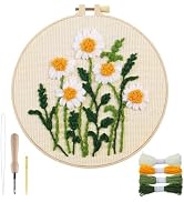 Punch Needle Kit Adults Beginner - Step-by-Step Video & Guide, Includes Hoop/Needle/Yarns/Punch N...