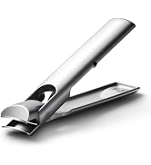 BALUCA 9mm Wide Jaw Opening Curved Finger Toe Nail Clippers with Catcher - Anti Splash Extra Larg...