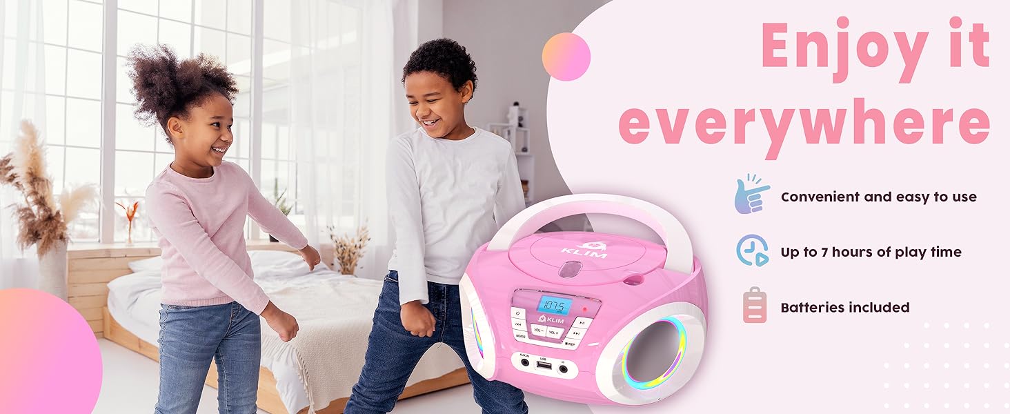 KLIM Candy Kids CD Player for Children