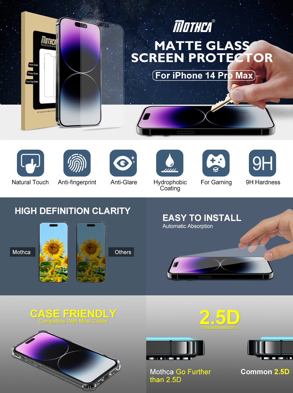 iphone 14 pro max matte screen protector