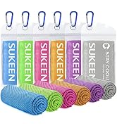 Sukeen Cooling Towels 6 Pack (40"x 12"), Cooling Towels for Neck and Face, Cooling Rags, Lightwei...