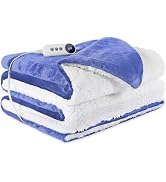 STHYTON Heated Blanket 72"x84" Full Size, Dual-Sided with Soft Flannel & Sherpa Fabric, Electric ...