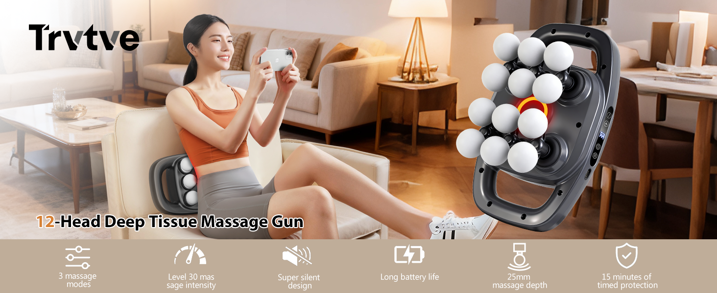12-Head Massage Gun for Deep Tissue Massage