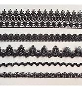 IDONGCAI 10 Yards Black Lace Trim Set for Sewing & Crafts – 5 Styles Lace Ribbon Bundle, Venise L...