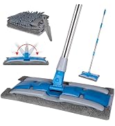 BITOPE Microfiber Dust Mop with Rotatable Flat Head, Professional Wet Dry Floor Mop with Extendab...