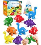 26PCS Dinosaur Alphabet Learning Toys for Toddlers 2-4, Montessori Educational Toys Gifts for 2 3...