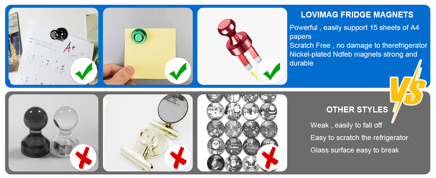LOVIMAG Fridge Magnets Push Pins