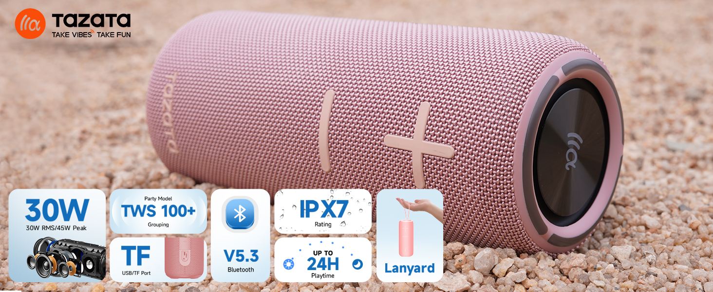 pink 30W bluetooth speaker