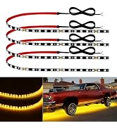 Keiurot Car Led Strip Lights 24" Connectable Amber Led Light Strip for Cars Boat Marine Golf Cart...