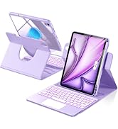 Hamile for iPad Air 11-inch & Air 5/4th Generation Case with Keyboard - 360 | Rotation Detachable...