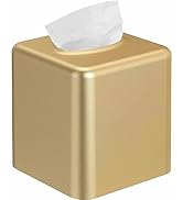 Livelab Tissue Box Cover, Square Metal Tissue Box Holder Modern Decor Facial Napkin Holder Tissue...