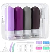 16pack Travel Bottles for Toiletries, TSA Approved LeakProof Squeezable Silicone Toiletry Contain...