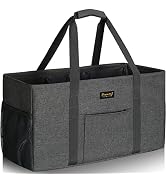 GhvyenntteS Extra Large Utility Tote Bag with Metal Wire Frame & Reinforced Bottom Board, Standin...