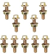 Hugwits 10 PCS Exhaust Manifold Bolt Kit, 10.9 Zinc Hex Flange Bolt Screw, High Strength Flange B...