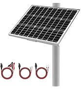 12V Waterproof Solar Battery Trickle Charger & Maintainer - 50 Watts Mono Solar Panel Built-in In...