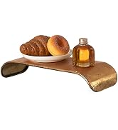Decorative Metal Gold Stand Rectangular Shape Rustic Tray and PC Monitor Stand, Small