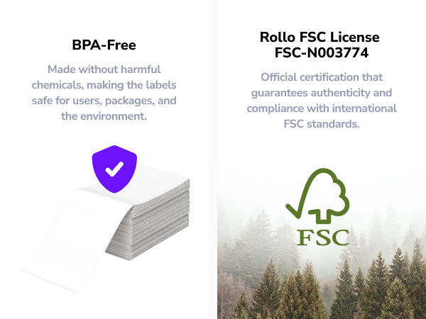 bpa free labels withour harmful chemicals safer labels in the envoronment fsc certified