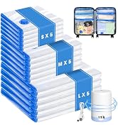 Eunhdet 15 Pack Travel Vacuum Storage Bags with USB Electric Pump, Combo Space Saver Vacuum Seal ...
