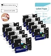 10 Pack Replacement for Tze-231 TZ Tape 12mm 0.47 Laminated White TZe231 Refills Compatible with ...