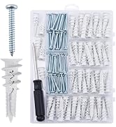 JEGONFRI 100PCS Self Drilling Drywall Anchors and #8 Screws, Wall Anchors for Drywall Heavy Duty ...