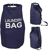 Kimmama 70L Stylish Laundry Backpack, Laundry Hamper with Adjustable Shoulder Strap and Buckle, L...