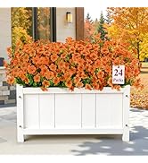 Alupssuc 24 Bundles Artificial Flowers for Outdoors Decoration, UV Resistant Silk Faux Daisy Flor...