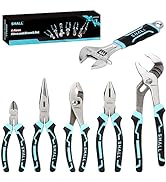 SHALL 6-Piece Pliers Set, Pliers Tool Set, 6" Diagonal Cutting, 8" Long Nose, 8" Linesman, 8" Sli...