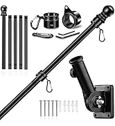 Upgraded Flag Pole Kit w/Mutil-Position Adjustable Bracket Holder & w/Spinning Rings - 5FT to 6Ft...