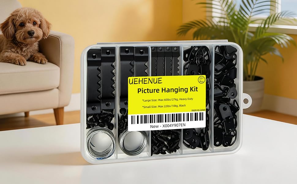 Picture Hanging Hardware with Paired Quantity Picture Frame Hanging