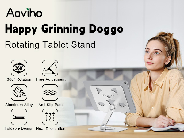 tablet-stand-compatible-ergonomic-stand-portable-adjustable-foldable-cute-dog-design