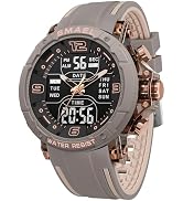 Gosasa Men’s Outdoor Sports Watch, Analog Digital Watch for Men with LED Backlight, Stopwatch, Al...