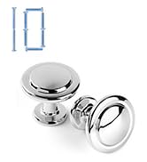 KOOFIZO Stepped Round Cabinet Knob - Chrome Pull Handle (Dia.31mm / 1.2 Inch), 10-Pack for Kitche...