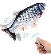 Remote Control Fish Cat Toy - Electric Floppy Fish Dog Toy, 11" Realistic Flopping Fish Kicker To...