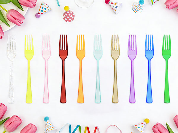 Clear Plastic Cutlery Heavy Duty Plastic Knives Forks and Spoons Utensils Disposable Silverware Set