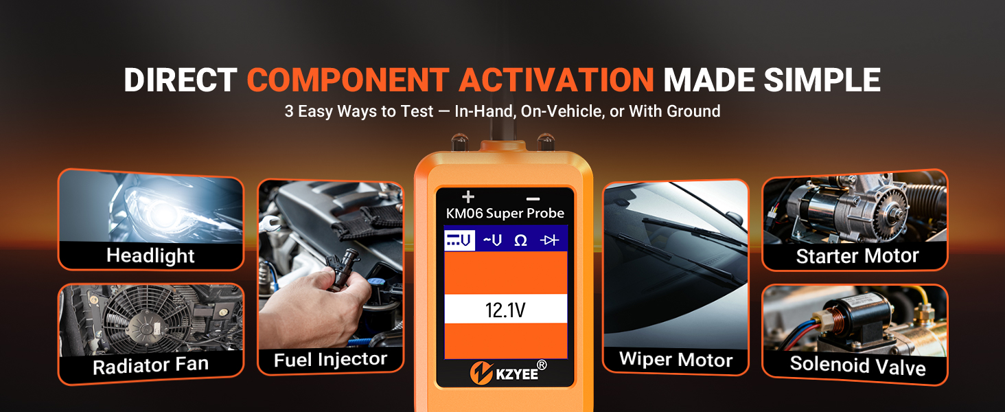 Automotive circuit energizer used to trigger headlights, injectors, motors and solenoid components
