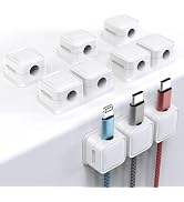 Smofish Cord Organizer, 6 Pack 10-Slot Cable Management, Strong Phone Magnetic Charging Cable Hol...