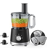 NEWBULIG Food Processor 10.5 Cup, Vegetable Choppers with Slicing Shredding Chopping Kneading, Di...