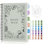Recipe Book to Write in Your Own Recipes, Waterproof Tear-resistant Recipe Journal, Sprial Hardco...