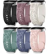 SNBLK Floral Engraved Bands Compatible with Samsung Galaxy Watch 8 Band 40mm 44mm/Galaxy Watch 8 ...